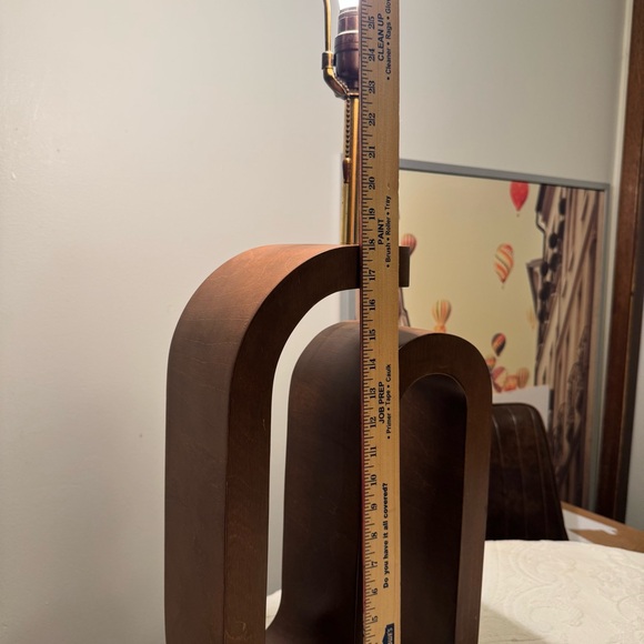 Modeline Mid Century Modern Sculptured Brown Walnut Table Lamp 36”x11.5”x5” RARE - Picture 4 of 10